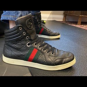 Gucci Men's Guccissima Leather High Top Sneakers